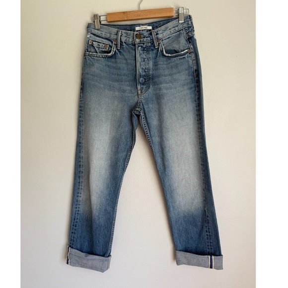 GRLFRND • Helena High-Rise Straight Selvedge Jean in Janie Blue - Picture 2 of 7